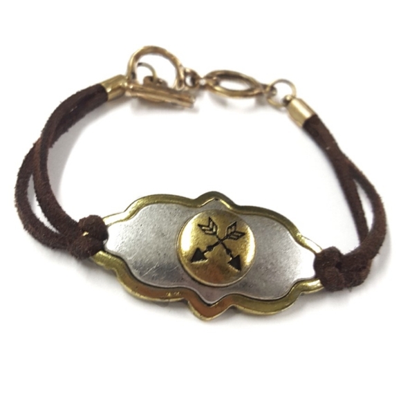 New Boho Leather & Metal Bracelet - Picture 2 of 2